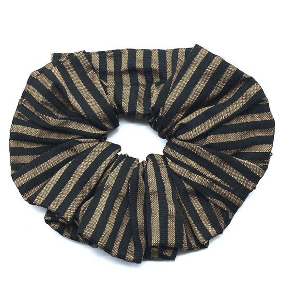AUTHENTIC FENDI Pecan Scrunchie Hair Accessories Hair Elastic Canvas Brown x Bla - Picture 1 of 8